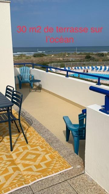Bleu Marine Vue Ocean, 2 Chambres, Terrasse 30M2, Parking Privatif Et Piscine En Ete Lacanau Exterior photo